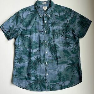 J.Crew Slim Short-Sleeve Stretch Chambray Shirt-Hawaii Voyage Chambray- X-LARGE